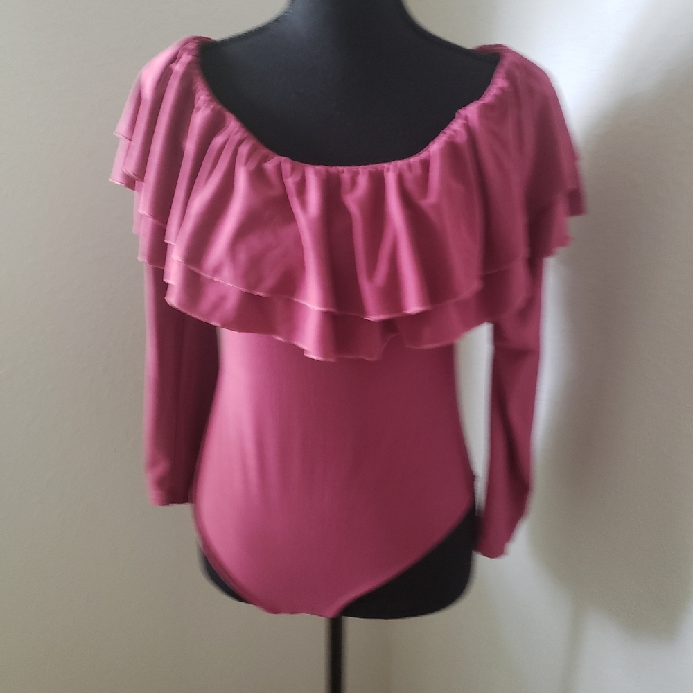 Sexy Blush Cotton Candy Couture Bodysuit w/Ruffles - Picture 3 of 9